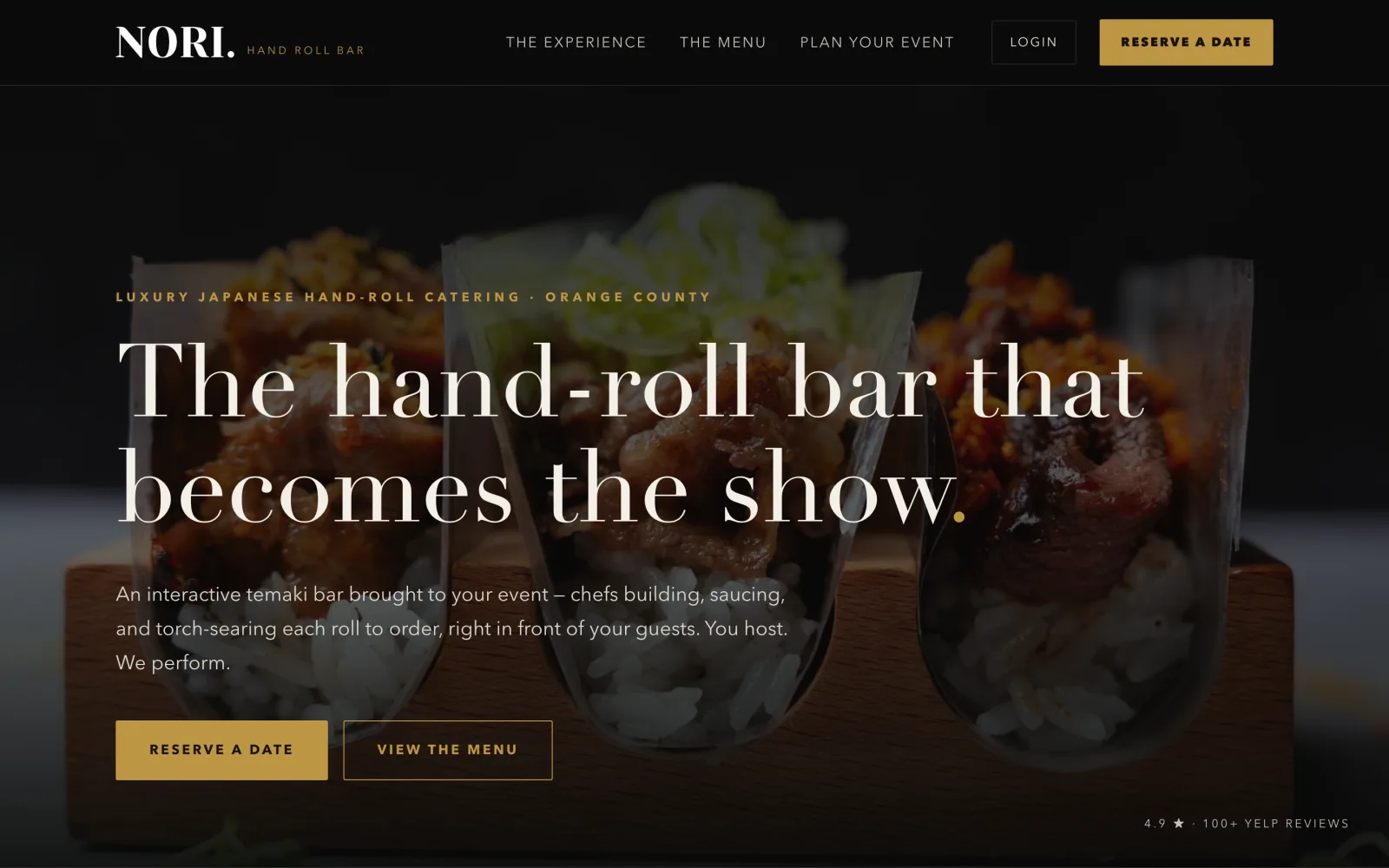 Nori Hand Roll Bar website