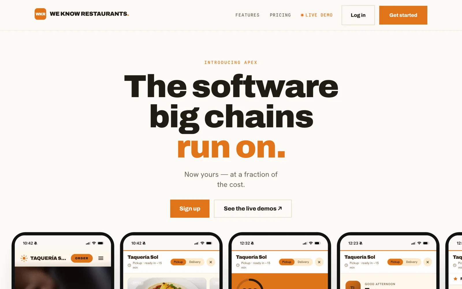 We Know Restaurants website